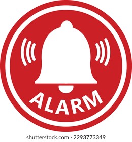 Alarm icon on white background. Alarm sign. flat style.