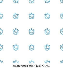 alarm icon pattern seamless white background. Editable outline alarm icon. alarm icon pattern for web and mobile.