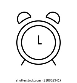 Alarm icon. icon related to time. line icon style. Simple design editable
