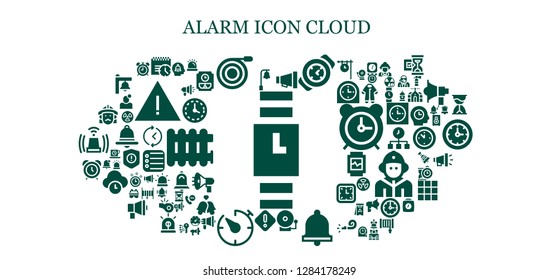  alarm icon set. 93 filled alarm icons. Simple modern icons about  - Wristwatch, Bell, Deadline, Hose, Megaphone, Watch, Alarm bell, Danger, Timer, Alarm clock, Firefighter, Alert