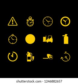 alarm icon set about warning sign, clock, timer and autocar vector set