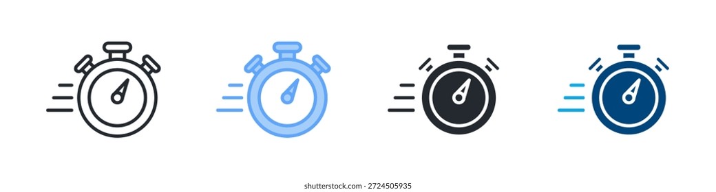 Conjunto de iconos de alarma de varios estilos. Diseñado en el contorno, azul, glifo, tono dual
