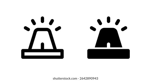 Alarm icon set representing emergency alert or warning signal, commonly used in construction and safety themes.