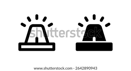 Alarm icon set representing emergency alert or warning signal, commonly used in construction and safety themes.