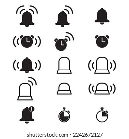 Alarm Icon Set, Vector Illustration