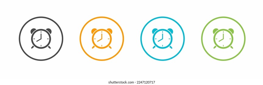 Alarm icon template set. Stock vector illustration.