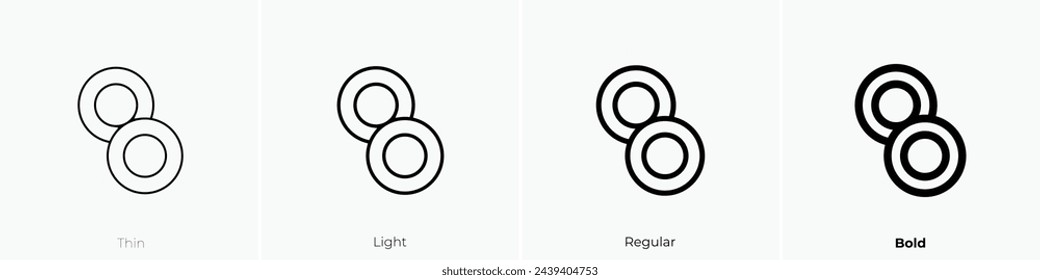 alarm icon. Thin, Light Regular And Bold style design isolated on white background