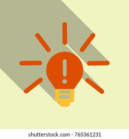 Alarm Icon Vector bulb in flat style with shadow