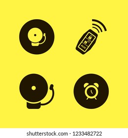 alarm icon. alarm vector icons set school bell, alarm and car key signal