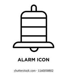 Alarm icon vector isolated on white background, Alarm transparent sign , line and outline elements in linear style