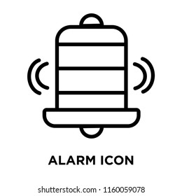 Alarm icon vector isolated on white background, Alarm transparent sign , line and outline elements in linear style