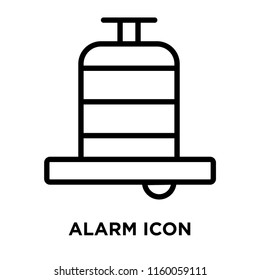 Alarm icon vector isolated on white background, Alarm transparent sign , line and outline elements in linear style