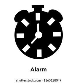 Alarm icon vector isolated on white background, Alarm transparent sign , black time symbols