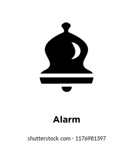 Alarm icon vector isolated on white background, logo concept of Alarm sign on transparent background, filled black symbol