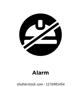 Alarm icon vector isolated on white background, logo concept of Alarm sign on transparent background, filled black symbol