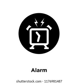 Alarm icon vector isolated on white background, logo concept of Alarm sign on transparent background, filled black symbol