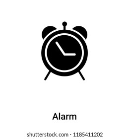 Alarm icon vector isolated on white background, logo concept of Alarm sign on transparent background, filled black symbol