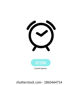vector de icono de alarma aislado en fondo blanco