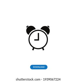 Alarm icon vector. Simple clock sign