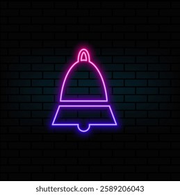 Alarm Icon Vector Symbol Design Illustration. neon style..