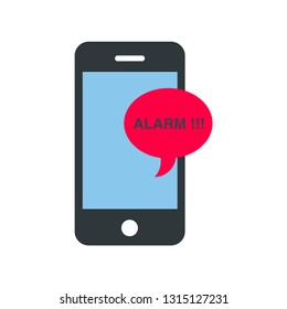 Alarm icon vector. Alarm symbol. Alarm icon symbol in flat style. Alarm symbol illustration. Pixel vector graphics - Vector.