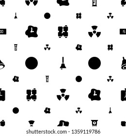 alarm icons pattern seamless white background. Included editable filled bell, pendulum, wall clock, clock, radiation, digital clock icons. alarm icons for web and mobile.