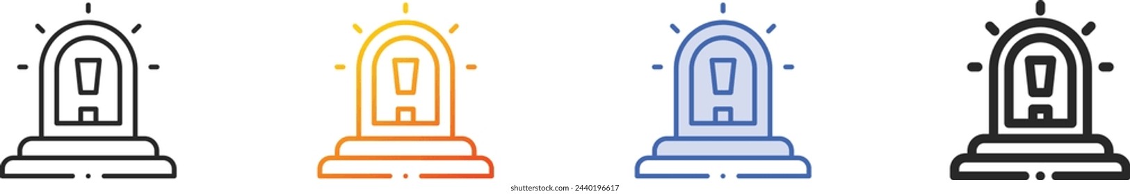 alarm icon.Thin Linear, Gradient, Blue Stroke and bold Style Design Isolated On White Background