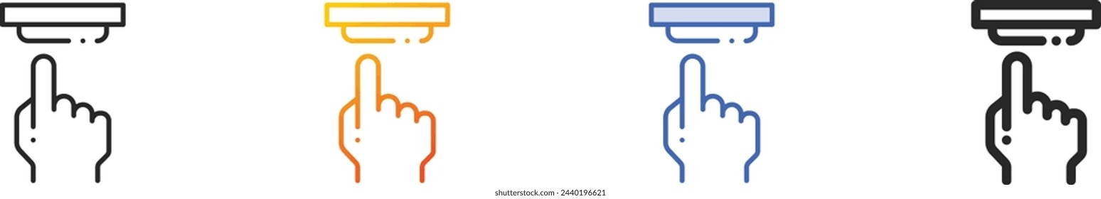 alarm icon.Thin Linear, Gradient, Blue Stroke and bold Style Design Isolated On White Background