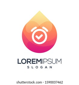 alarm inspiration gradient color logo design 