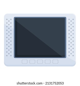 Alarm intercom icon cartoon vector. Door system. Camera home