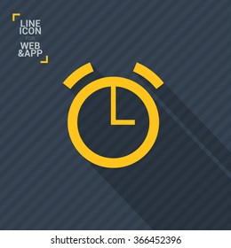 Alarm isolated minimal single flat icon. Clock line vector icon for websites and mobile minimalist flat design