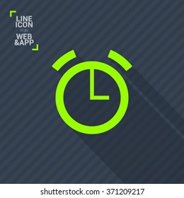 Alarm isolated minimal single flat icon. Clock line vector icon for websites and mobile minimalist flat design