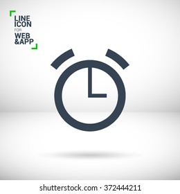 Alarm isolated minimal single flat icon. Clock line vector icon for websites and mobile minimalist flat design