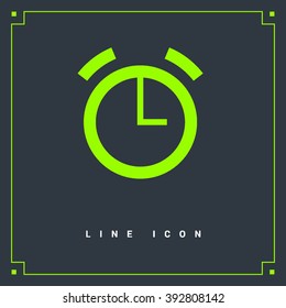 Alarm isolated minimal single flat icon. Clock line vector icon for websites and mobile minimalist flat design
