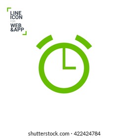 Alarm isolated minimal single flat icon. Clock line vector icon for websites and mobile minimalist flat design