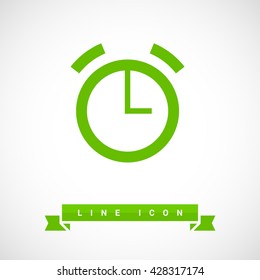 Alarm isolated minimal single flat icon. Clock line vector icon for websites and mobile minimalist flat design
