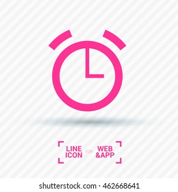 Alarm isolated minimal single flat icon. Clock line vector icon for websites and mobile minimalist flat design