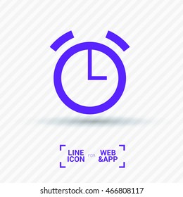 Alarm isolated minimal single flat icon. Clock line vector icon for websites and mobile minimalist flat design