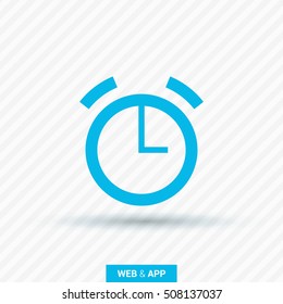 Alarm isolated minimal single flat icon. Clock line vector icon for websites and mobile minimalist flat design