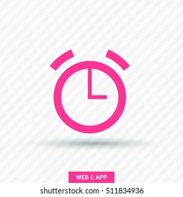 Alarm isolated minimal single flat icon. Clock line vector icon for websites and mobile minimalist flat design