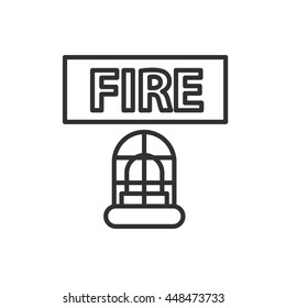 alarm lamp icon. fire icon thin line design, vector isolated on white background