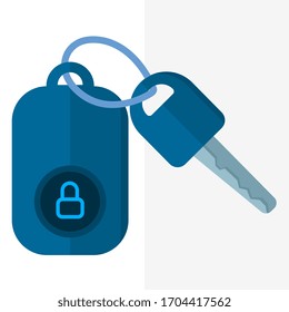 alarm lock key flat icon. vector illustration