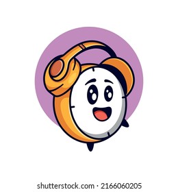 Alarm mascot logo design vector illustration