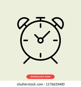 Alarm modern vector style. Alarm clock icon concept. Hour time for web and app.