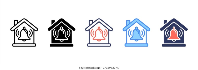 Conjunto de ícones multiestilo de alarme