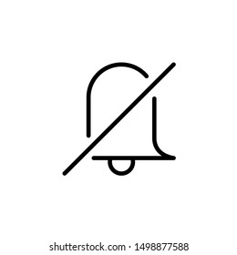 Alarm off, bell ring icon on the white background