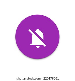 Alarm off, bell ringflat icon on colorful floating ui action button.