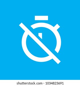 Alarm off icon vector on blue background.