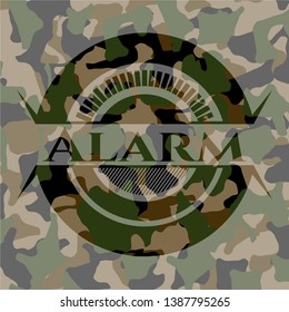 Alarm on camo texture. Vector Illustration. Detailed.