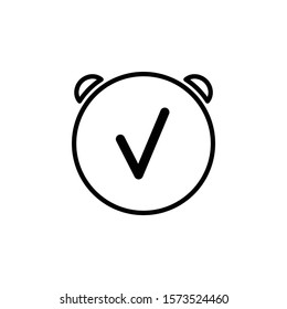 alarm on icon vector black color